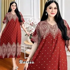 paket 3pcs daster jumbo busui bumil Ibu Hamil  Dress Wanita Tidur ld 125 Rayon