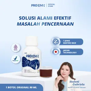 PRO EM1 Original 90ml | Suplemen Probiotik | Anak Dewasa Lansia Bebas Gula | Bakteri baik Untuk Pencerenaan | Imun | Maag | Gerd | Usus | Sembelit