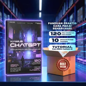 AICO - Buku Kamus ChatGPT - Panduan Lengkap 260 Halaman & 120 Video Tutorial Total 6 Jam - Buku AI Praktis untuk Kebutuhan Sehari-hari