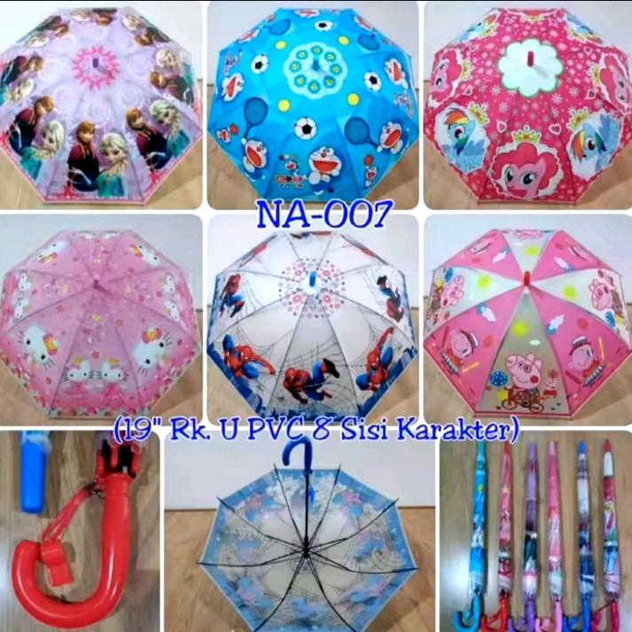 PAYUNG ANAK KARAKTER LUCU PEREMPUAN DAN LAKI LAKI 0
