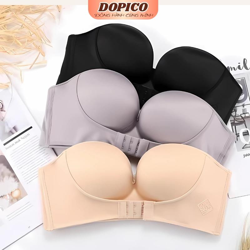  Áo ngực không dây không gọng nữ  áo lót Bra nữ su nâng ngực chống tụt mặc đầm hở lưng DOPICO A336 Women Voi Ren áo  nâng  ngực áo  ngực  su  nâng  vòng  1 áo  quây  chống  tụt 