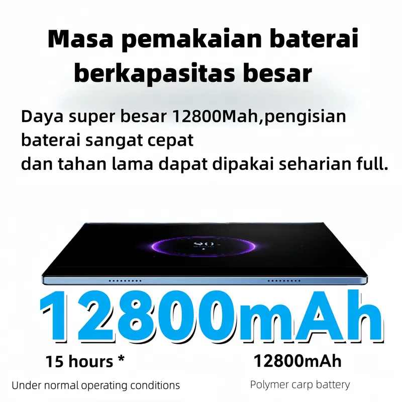 2025 X95 Pro Tablet 10.8 inci [16GB+1TB] Pengalaman Pro Layar Penuh OLED True Color 120Hz seperti PC l Ultra-tipis l Tablet Cerdas HD l Hiburan Kantor Baterai 12800 mAh Kamera Wif Bluetooth 8