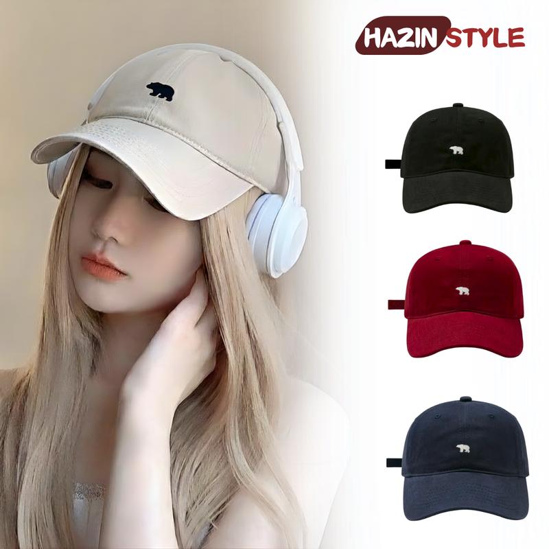  Mũ lưỡi trai nam nữ phom mềm thêu hoạ tiết con gấu nón kết thời trang basic đơn giản dễ phối đồ mũ lưỡi trai thời trang 