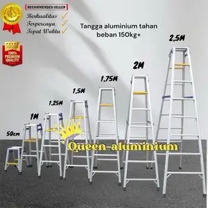 Bisa COD - Tangga Lipat Aluminium Caltex Ukuran 2,5 M / 2 M / 1,75 M / 1,5 M / 1,25 M / 1 M / 50cm