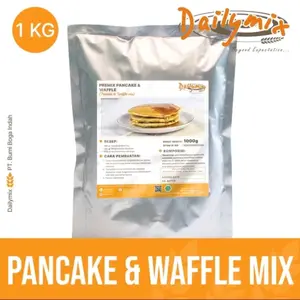 Tepung Instan Pancake dan Waffle Siap Pakai Kemasan Ekonomis 1000 Gram - Untuk Membuat Pancake dan Waffle - Baking, Food