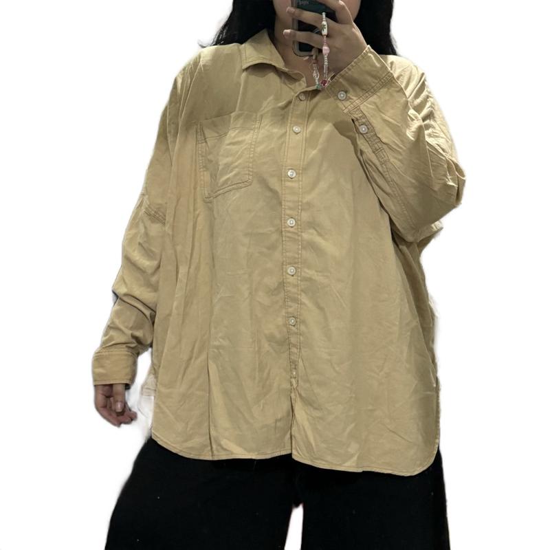 Light Brown Long Sleeve Cotton Shirt 0