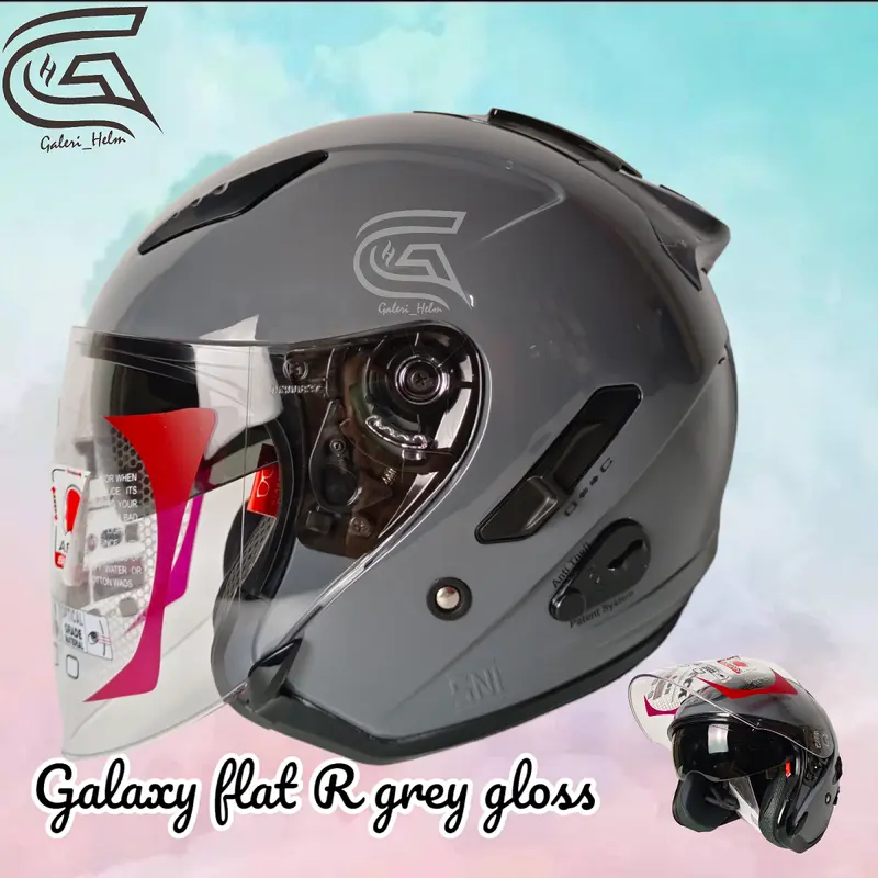 HELM KYT GALAXY FLAT R SOLID DOUBLE VISOR|HALF FACE Helmet Motorcycle 4