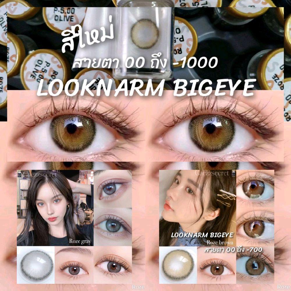 Roze Brown คอนแทคเลนส์ (สายตา 00-1000) Gaezz ค่าน้ำแท้ DIA 14.2-14.5 mm BC 8.6 mm
