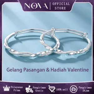 Gelang Möbius wanita s925 perak murni gelang pasangan satu pasang gelang padat niche hadiah Hari Valentine