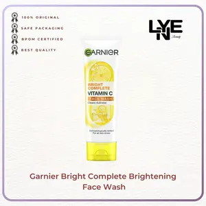 Garnier Bright Complete Brightening Face Wash Skin Care 100ml / 50ml Membersihkan Pencerah Vitamin Cleansing Perawatan