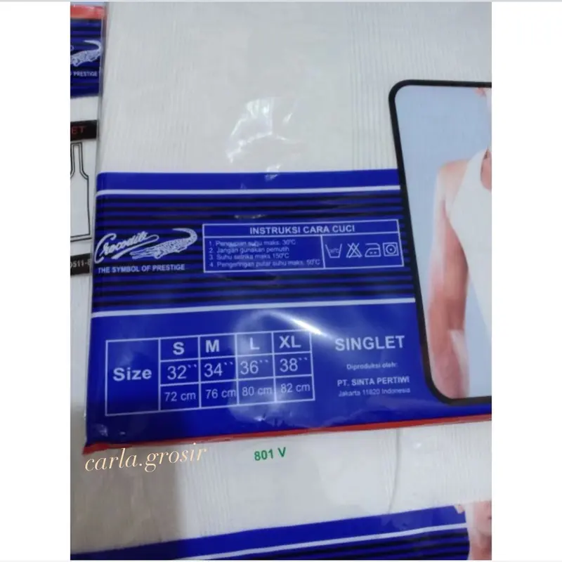 3pcs_ singlet pria crocodile 801 original 100% , kaos dalam pria crocodile, singlet crocodile 801 Putih 2