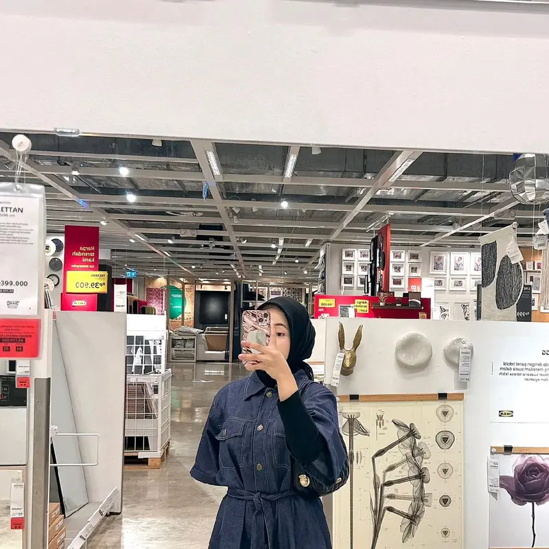SENNA BLOUSE JEANS/ Atasan Denim Wanita / Blouse kekinian 2024/ Blouse outfit bukber 2024/Blouse Busui Kancing Depan senna blouse Baju 3