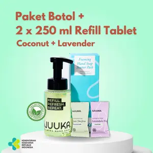 Nuuka | Foaming Hand Wash - Paket Botol + 2 pcs x 250ml Refill Tablet - Coconut & Lavender
