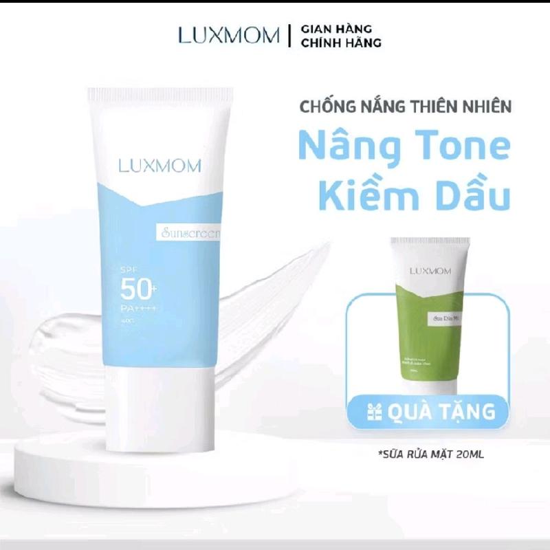 mua 1 tặng 1 Kem Chống Nắng Lux-mom tặng 1 sữa rửa mặt luxmom 20ml - Vừa Chống Nắng - Vừa Dưỡng Ẩm Cho Da Spf 50+++ An toàn mẹ bầu và sau sinh