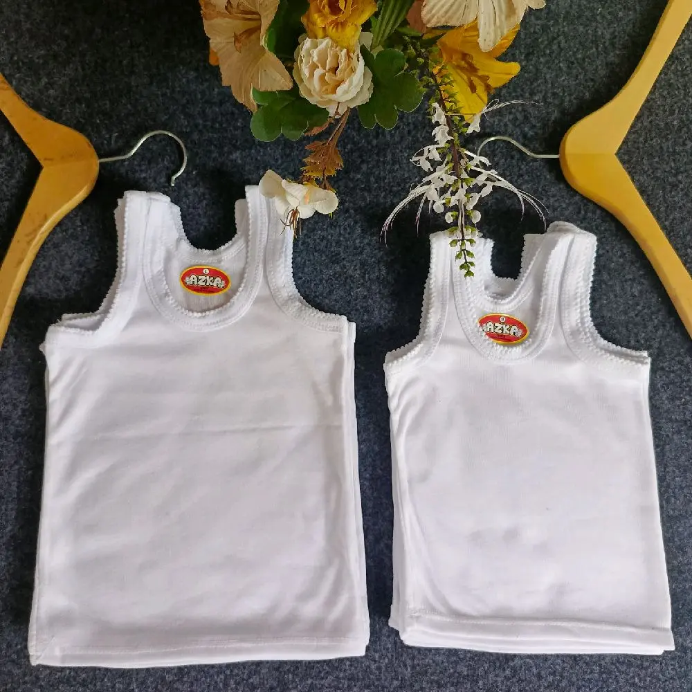 Obral 6 Pcs Kaos Kutang Dalam Anak Dan Bayi Unisex Putih polos Bahan Adem Size S-L3 Usia 0-8 Tahun Perempuan Cewek Cowok