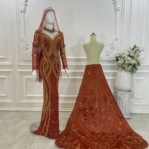 Kebaya Pengantin Modern Wedding Premium Dress Luxury Bw Bustier Full Payet Wanita Pesta Gaun Panjang Mewah Slayer Veil Slim Fit To LLD 103-105 Bahan Semi Prancis Squin Batang Semi Jepang Payet Depan Full Payet Belakang Sepunggung
