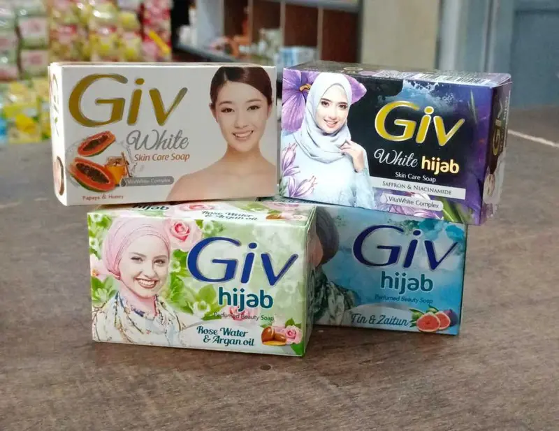 Paket  GIV  Mandi Batang 72gr - GIV Bar Soap Mencerahkan Saffron Niacinamide Mengencangkan Memudarkan Pencerah antiseptik 3