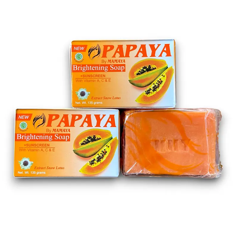 Sabun Papaya By Mamaya Sabun Pemutih Kulit Pepaya BPOM Brightening Soap Mencerahkan Membersihkan 0