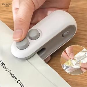 เครื่องซีลสุญญากาศแบบพกพา, ของใช้ในครัวเรือน, 2 in 1, เครื่องซีลมินิสำหรับปิดผนึกขนม, เหมาะสำหรับถุงพลาสติกขนมขบเคี้ยว, สีขาว, ถุงเก็บของใช้ในครัวเรือนประจำวัน