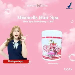 Misonells Hair Spa Strawberry 1kg menghaluskan menutrisi rambut