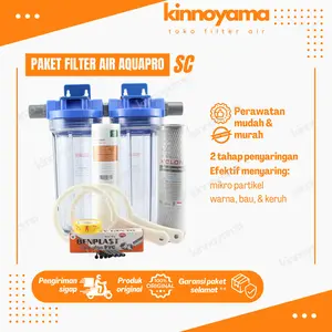Paket Filter Air Toren / Paket Filter 10" 2 Tahap Lengkap Siap Pakai  /  Water Filter Karbon Air Keruh Berpasir