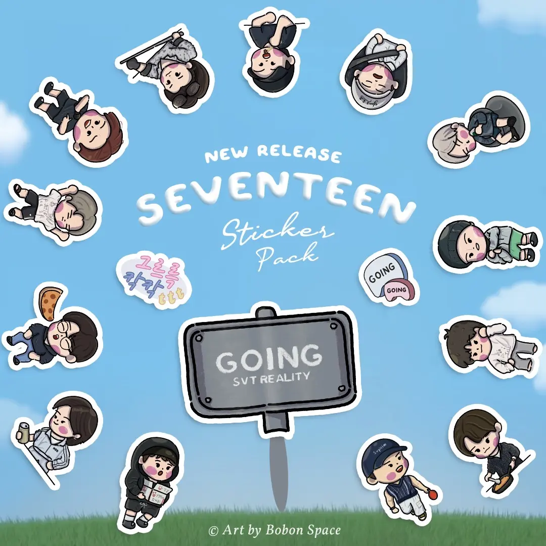 Sticker Vynil KPOP Seventeen - Going Seventeen TTT | VYNIL DOFF STIKER SUDAH DIGUNTING CUTTING DIE CUT STIKER VINIL AESTHETIC LAPTOP ESTETIK UNTUK CARAT CASING HP TUMBLER JOURNALING DEKORASI BINDER KOPER WATERPROOF TAHAN AIR stickers