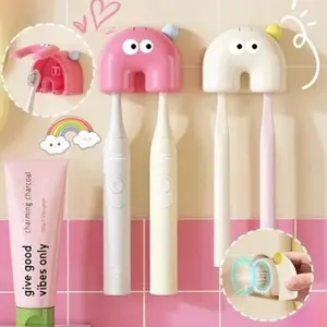 Tempat Sikat Gigi Kartun / Toothbrush Holder Rak Tempat Sikat Gigi Tempel Dinding Minimalis Praktis / Penutup Kepala Sikat Gigi