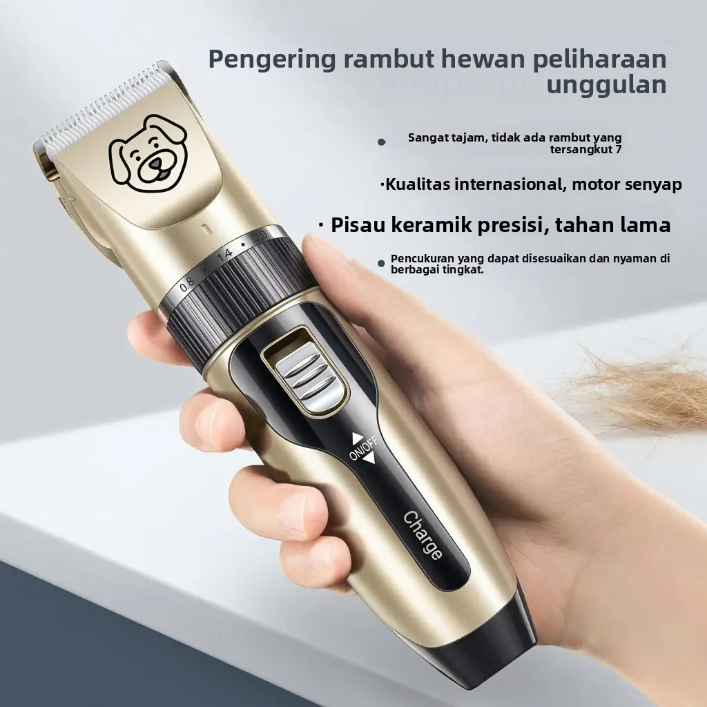 Pemangkas bulu hewan peliharaan profesional untuk anjing dan kucing, alat cukur listrik untuk anjing besar, pemangkas bulu kaki, alat cukur perawatan yang senyap.