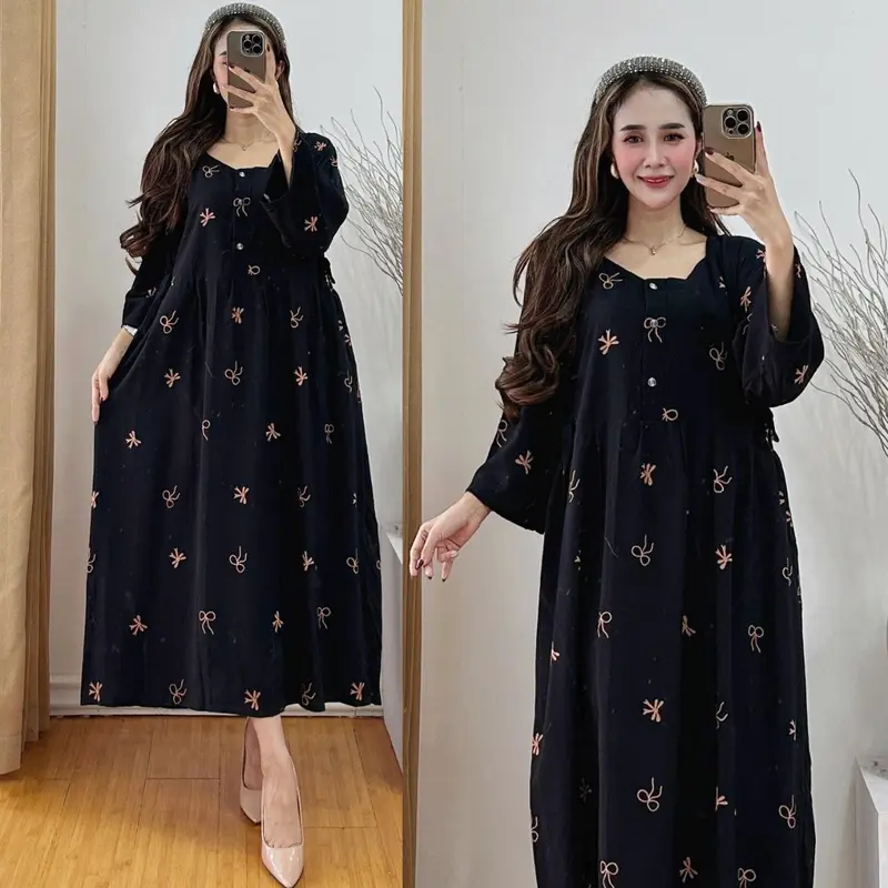 Saerah - Daster Jumbo Terbaru 2025 - Busui Bumil Kancing Depan - Rayon - Wanita 4