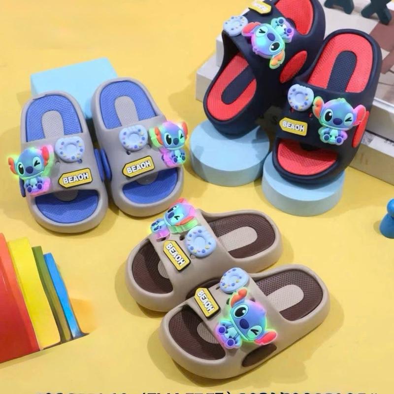 Dép cho bé trai CÓ ĐÈN Dép bánh mì cho bé trai hình gấu túi Koala siêu nhẹ mềm em chân sticker có đèn