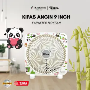 Tomita KIPAS KARAKTER MEJA 9 INCH BOXFAN KIPAS KOTAK MEJA BELAJAR Pendinginan Estetika Ruangan
