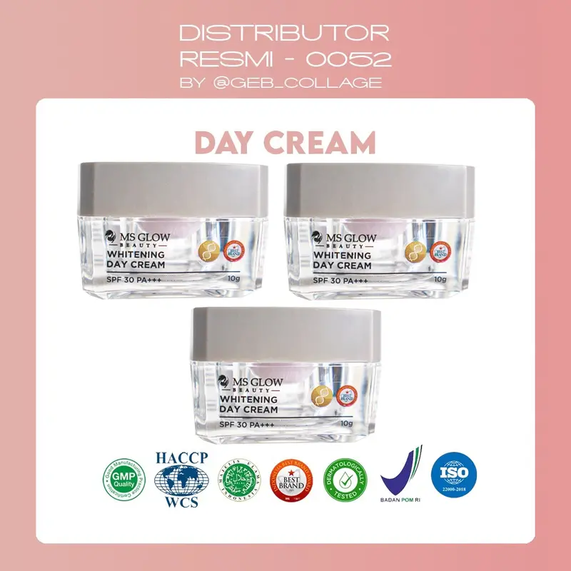 Msglow Daycream Perawatan Wajah Mencerahkan dengan SPF 30 Anti Komedogenic 6