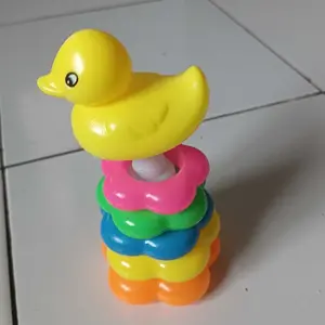 438 Mainan Edukasi Anak anak Ring Donat Bebek 6 Susun Roda