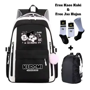 TAS RANSEL KUROMI CHARMING CHERRY TAS PUNGGUNG ANAK SEKOLAH PEREMPUAN FASHION ANAK SD SMP SMA