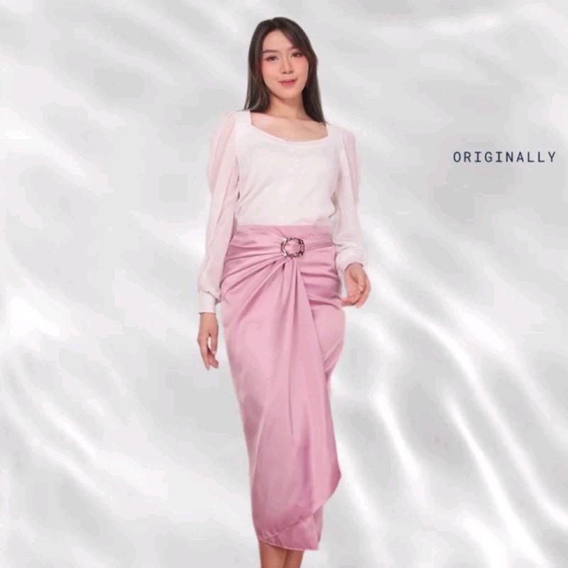 Rok Polos Satin Velvet Premium Warna Rosegold Wardah Lilac Sagegreen dan Lainnya - Serut, Wanita Batik Lilit Panjang Ring Bawahan Silver Silk Nyaman 3
