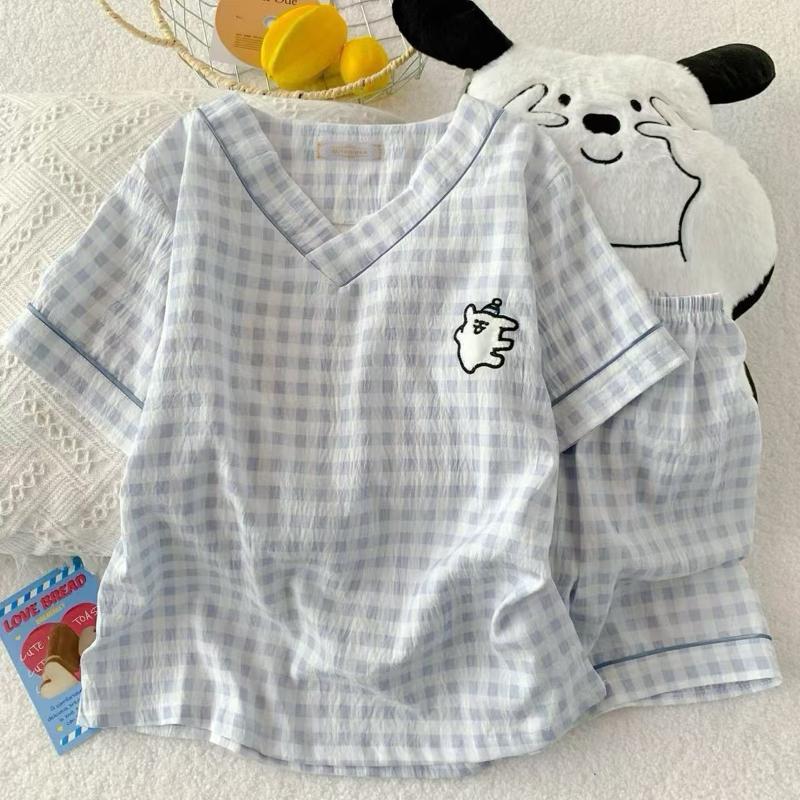 Bộ Ngủ Nữ Cổ Bẻ Áo Cộc Quần Cộc Nhiều Hoạ Tiết Hàng QC