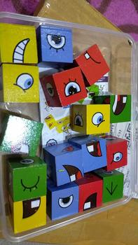 Product Review of New 80pcs Cube Face Changing Spelling Words Blok Huruf Montessori Kayu Building Blocks Board Game Expression Wooden Puzzle Blocks EducWational Toys For Kids Gift from z**6 3
