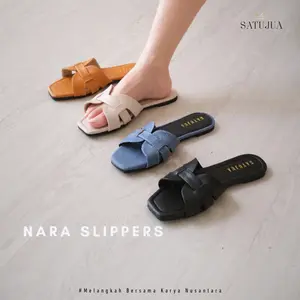 Satujua - NARA Sandal Wanita Kasual Sandal Teplek | Sandal Slippers