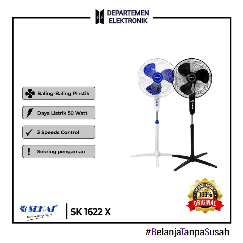 Sekai Kipas Angin Berdiri / Standfan 1622 X Kaki Silang Taifun 0