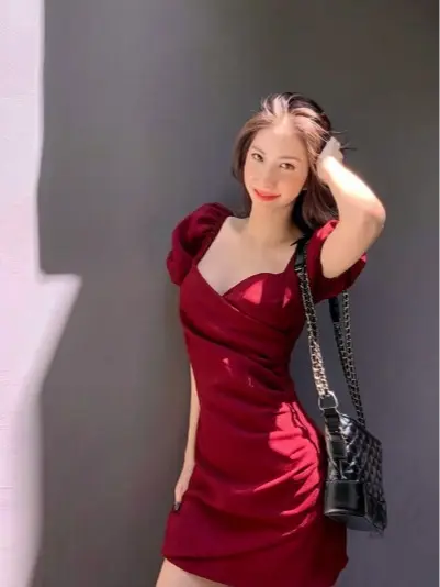 8806 beige korean formal dress plain beige fit dress casual dress summer  little black fitted dress