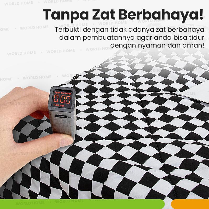WORLDHOME - [ Bonus Talenan 1 SET ] Selimut Bedcover Dengan 3 Ukuran Motif Estetik Bahan Katun Microtex 5