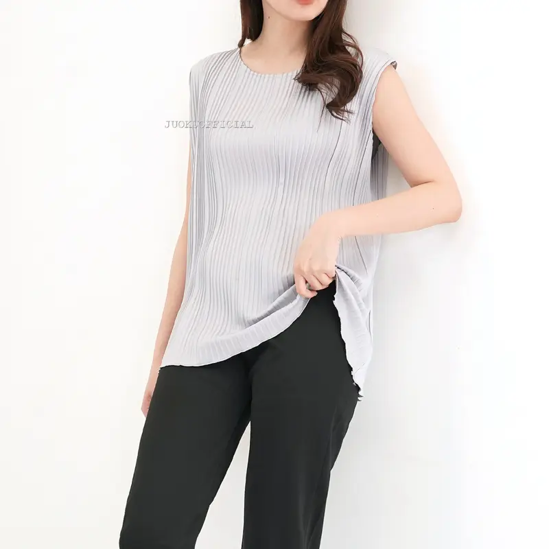 Atasan Plisket BB Wavy Tanpa Lengan / Baju Plisket / Tanktop Plisket / Pleated Top 7