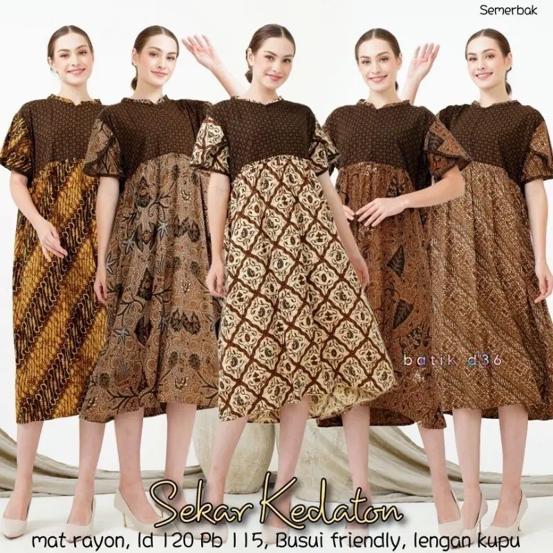 SEMERBAK BATIK ORI DASTER PAYUNG PREMIUM SEKAR KEDATON BUSUI FRIENDLY LENGAN KUPU