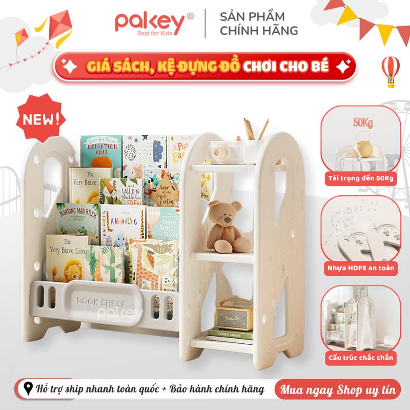 Kệ Đựng Đồ Chơi Đa Năng Pakey Kết Hợp Giá Sách Cho Bé Dày Dặn Nhựa Nguyên Sinh An Toàn