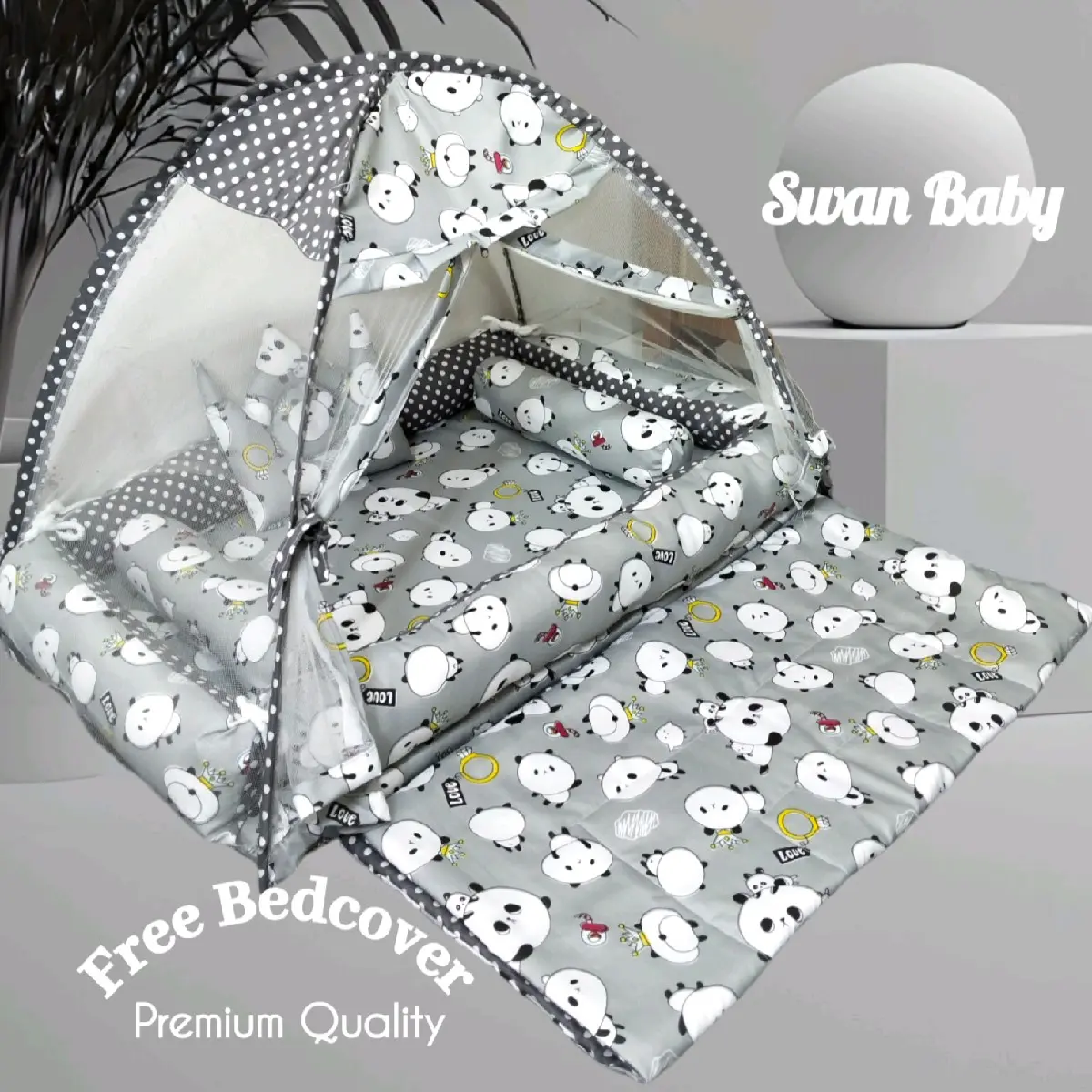 Kasur Bayi Set Kelambu Tenda Free Bedcover Swan Baby