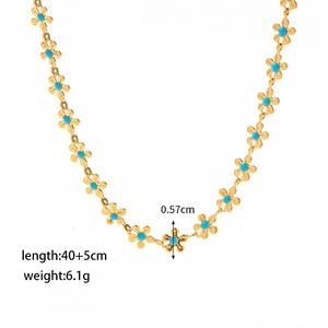 European and American stainless steel gold necklace with a Cuban collarbone chain and titanium steel accessories