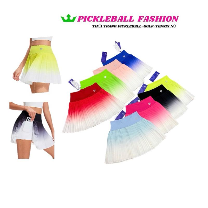 PICKLEBALL Chân váy xếp ly loang màu cosleaf công nghệ in chuyển cao cấp Quảng Châu-chơi Pickleball Tennis,Golf,Cầu lông..