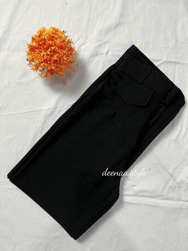 Oro Pants Knit Celana Panjang Korean Style Wanita Highwaist Anti Kusut Nyaman Casual Basic Kulot Formal Loose Kantor Variasi Kantong Karet ivory outfit ootd 4