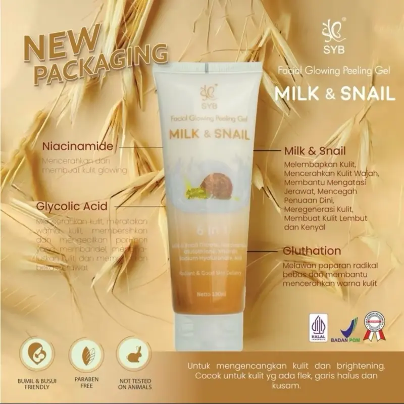 SYB Facial glowing peeling gel with milk and snail - peeling snail