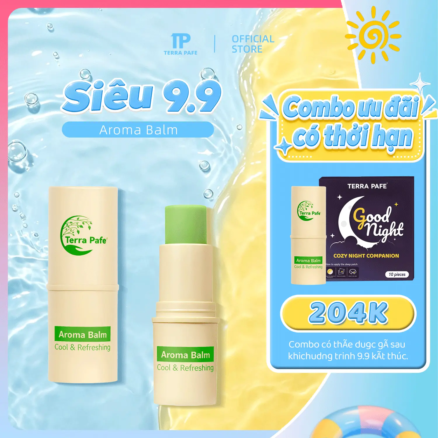 Dầu thơm thảo dược Terra Pafe- Hương thơm tươi mát và thư giãn, tiện lợi mang theo, 1/2 cái(7g), 1 cái(22g)